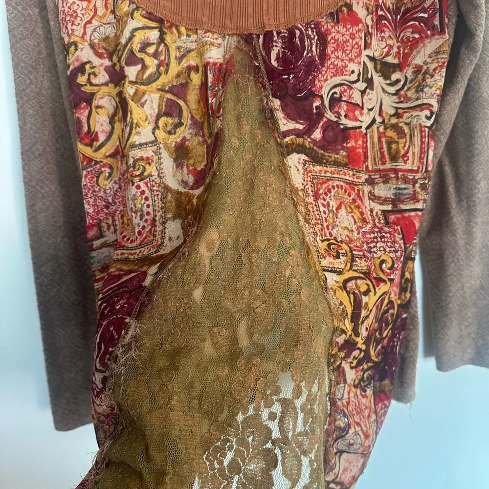 BKE Boho Patchwork‎ Long Sleeve Top – Size S - Picture 6 of 7